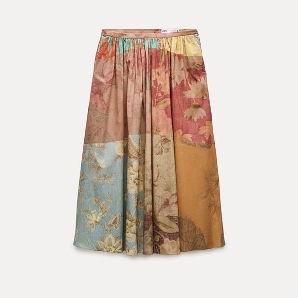 ZARA PRINTED MIDI SKIRT ZW COLLECTION - Picture 7 of 11